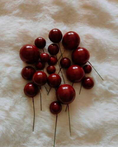 Metallic Faux Balls- Maroon