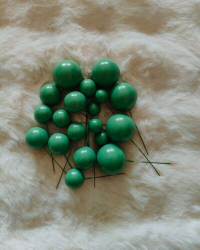 Metallic Faux Balls-Green