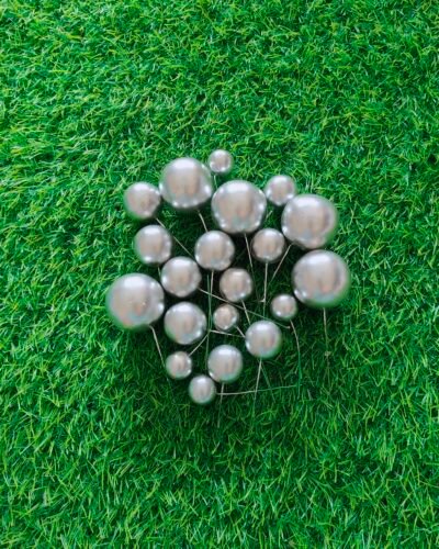 metallic Faux Balls-silver