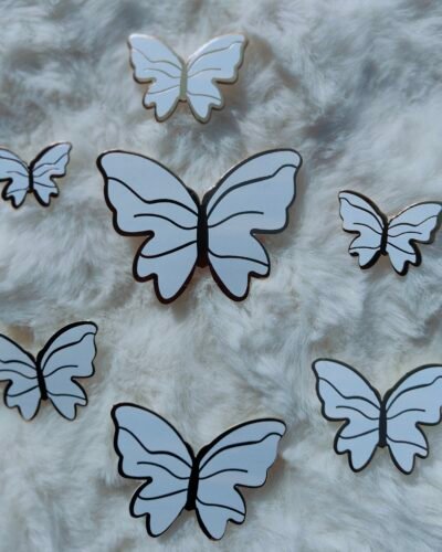 Butterfly Toppers White with Gold