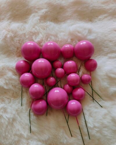 metallic Faux Balls - dark pink