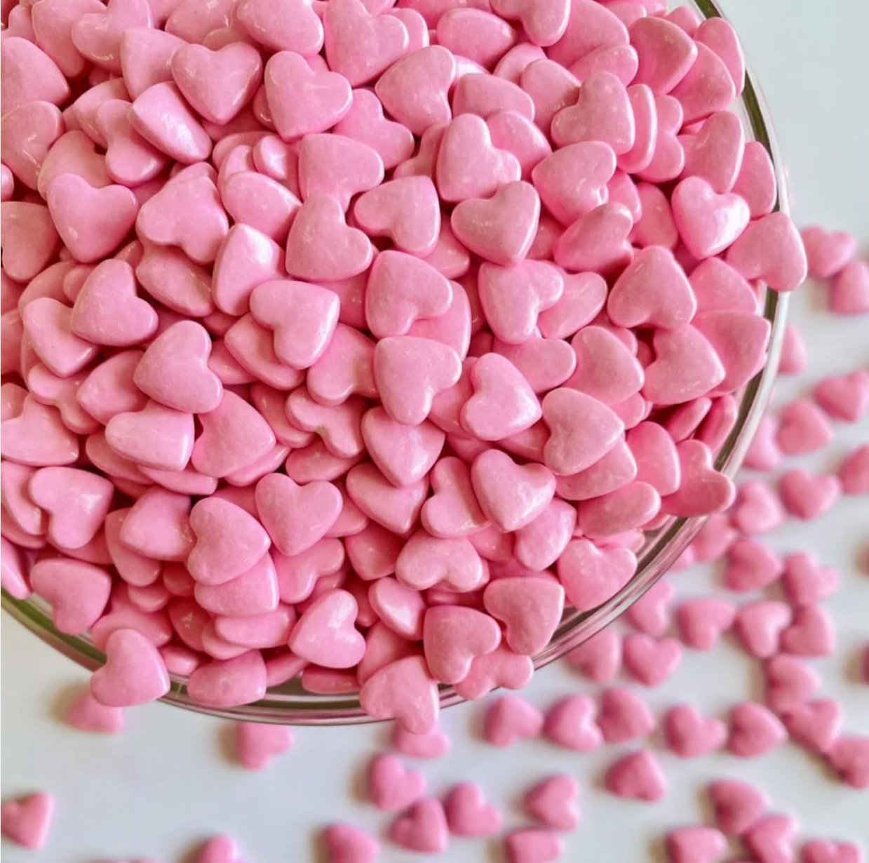 Pink heart sprinkles 100g