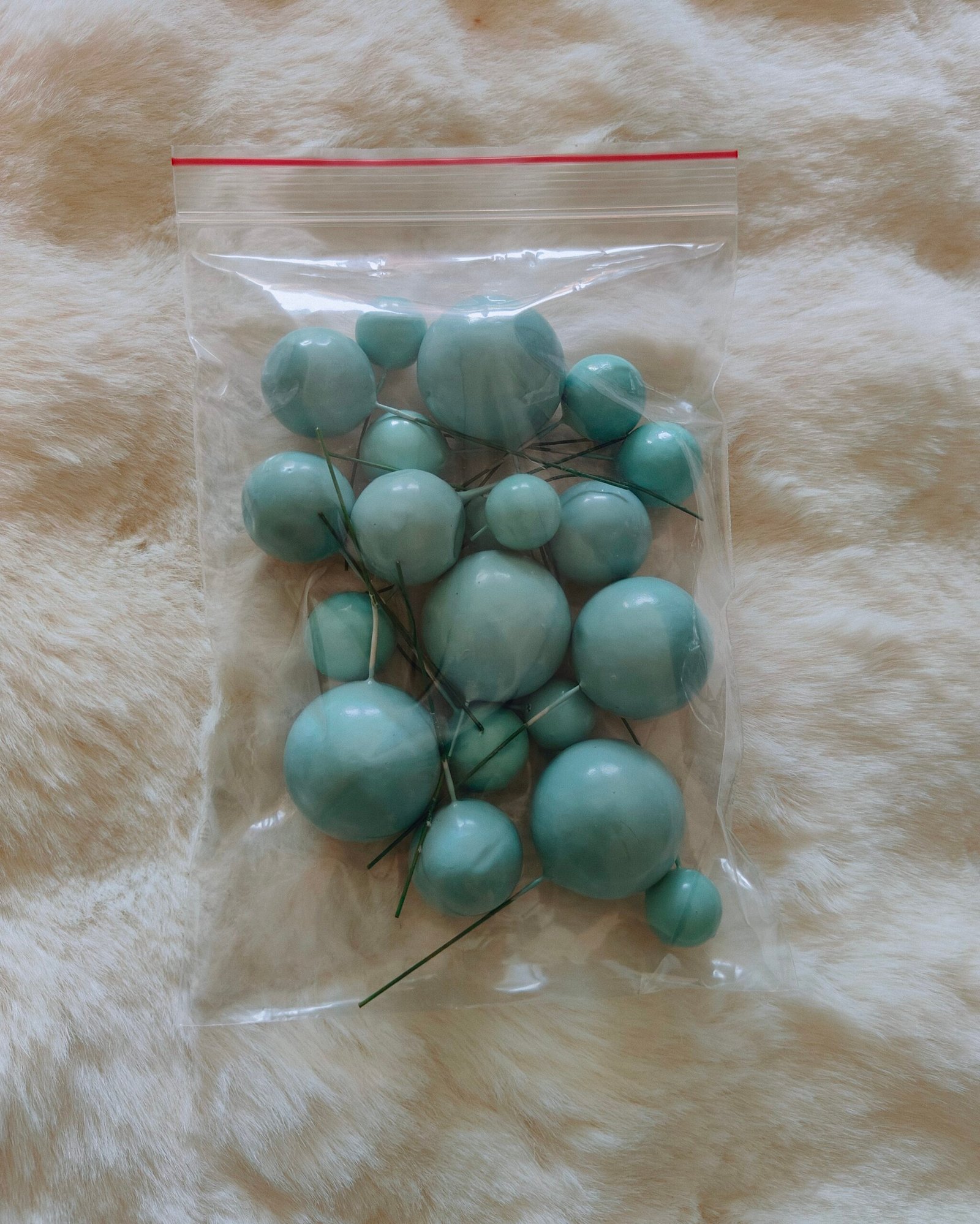 Metallic Faux Balls-Teal Blue - Image 2