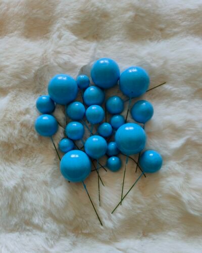 Metallic Faux Balls- Blue
