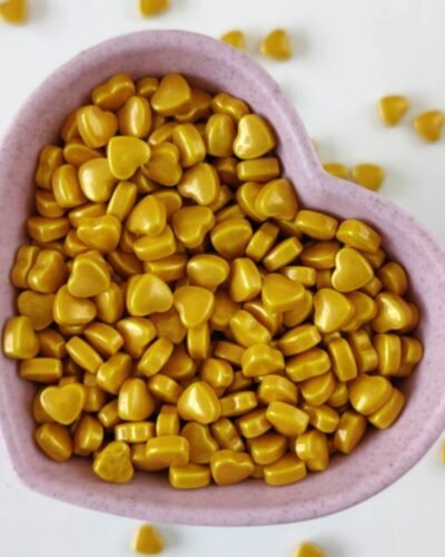 Gold heart sprinkles 100g