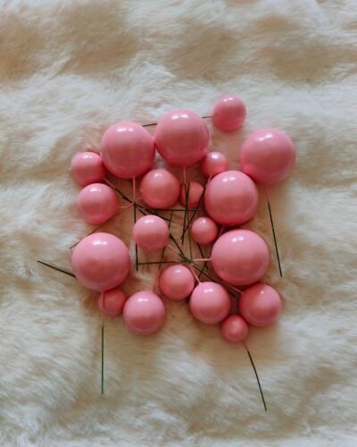 Metallic Faux Balls- pink