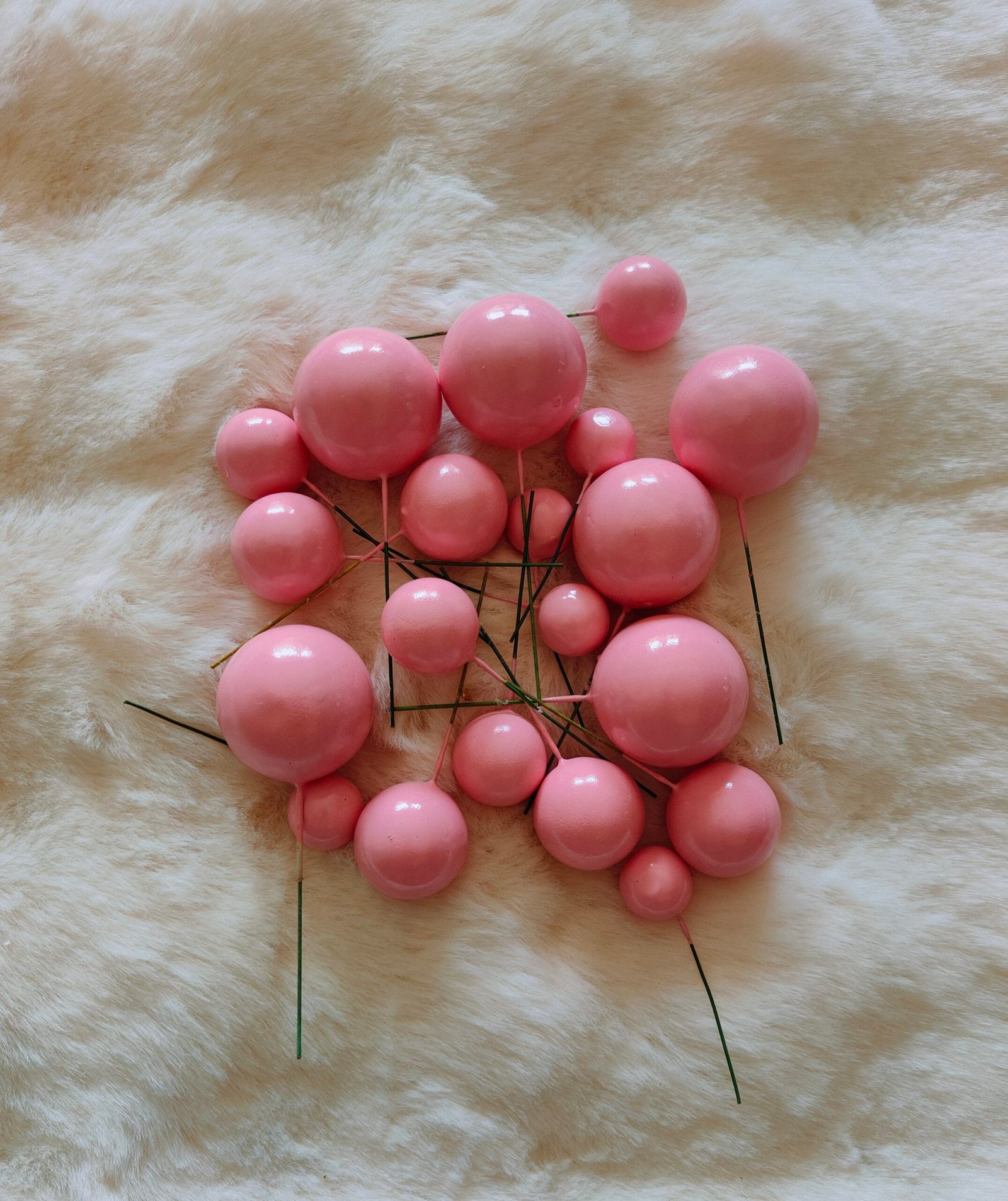 Metallic Faux Balls- pink
