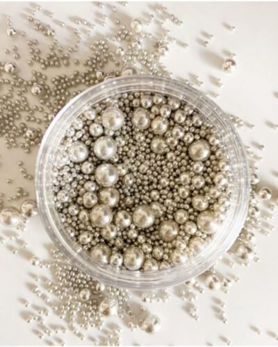 silver colour Round sprinkles 100g
