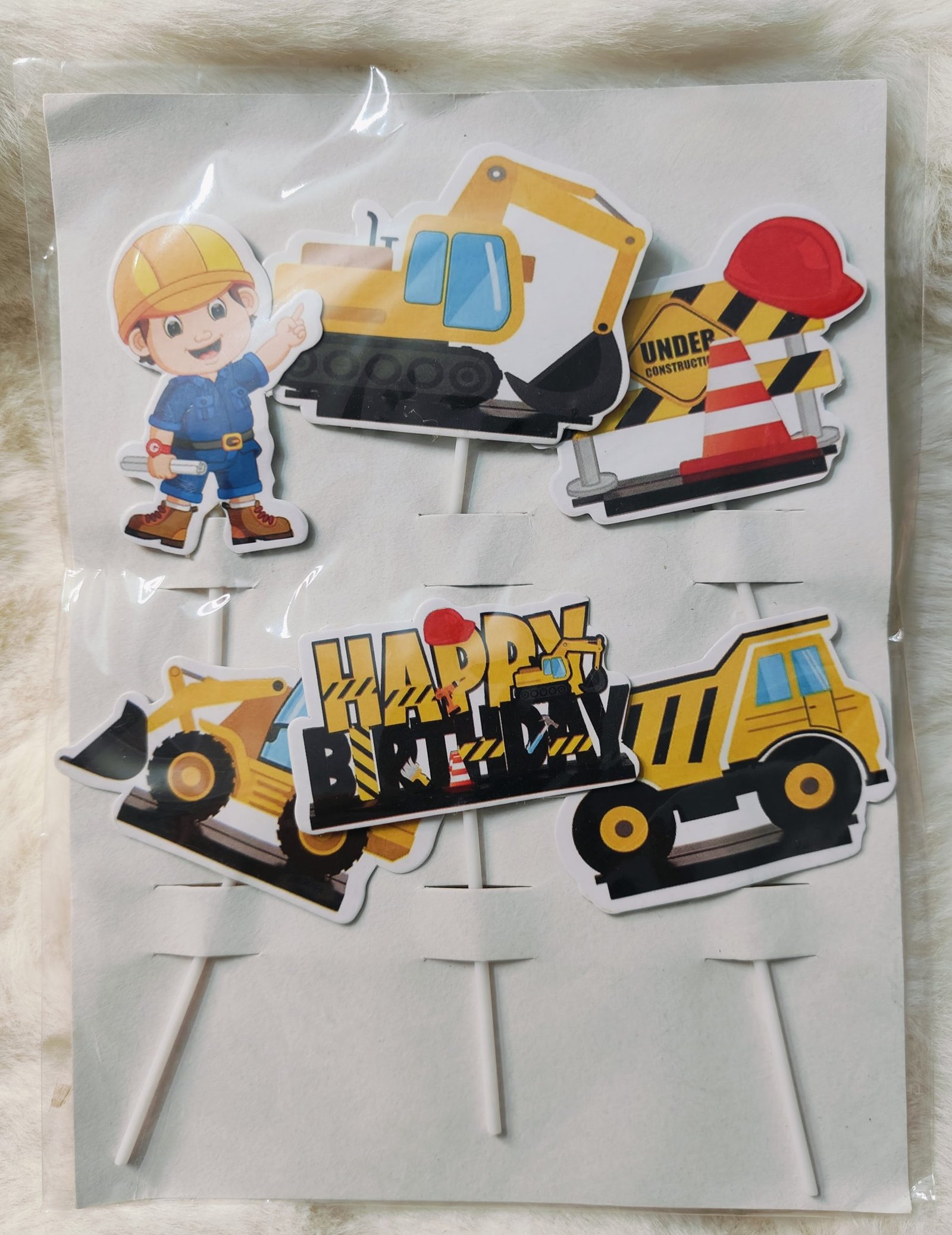 Construction theme topper