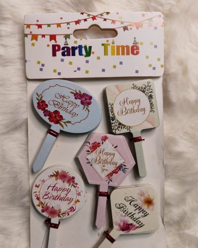 Happy Birthday paper tag cake topper (100 pieces)