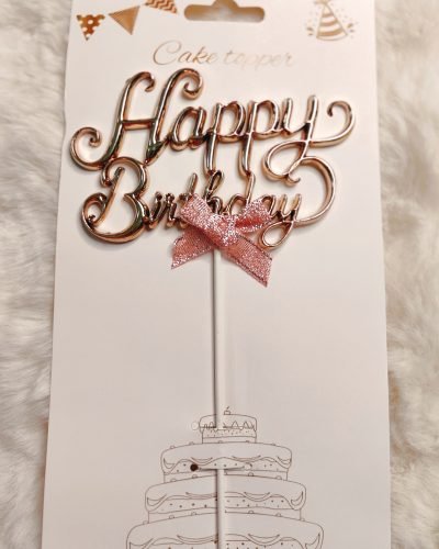 Happy Birthday High Glass Topper (Rose Gold)
