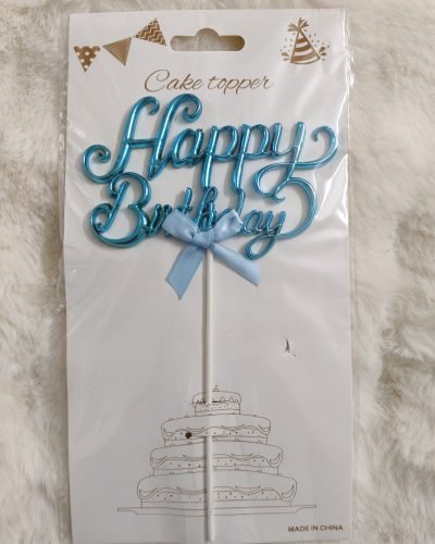 Happy Birthday High Glass Topper (Blue)