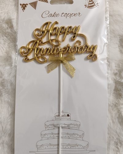 Happy Anniversary High Glass Topper (Gold)