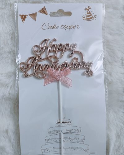 Happy Anniversary High Glass Topper (Rose Gold)