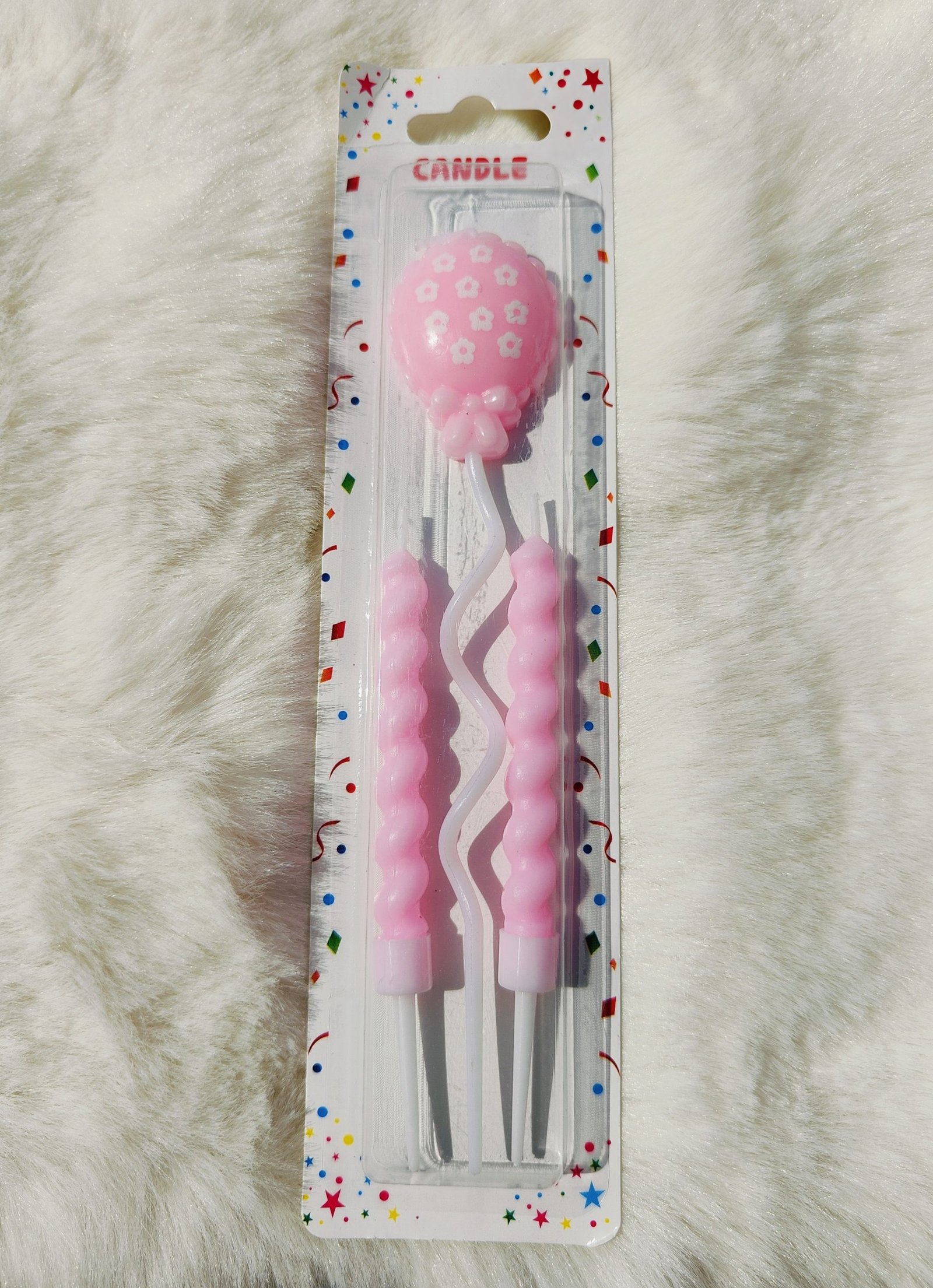 Balloon & Twisted candle set (Pink)