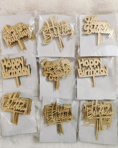 Happy Birthday Small Topper (Pack of 10)