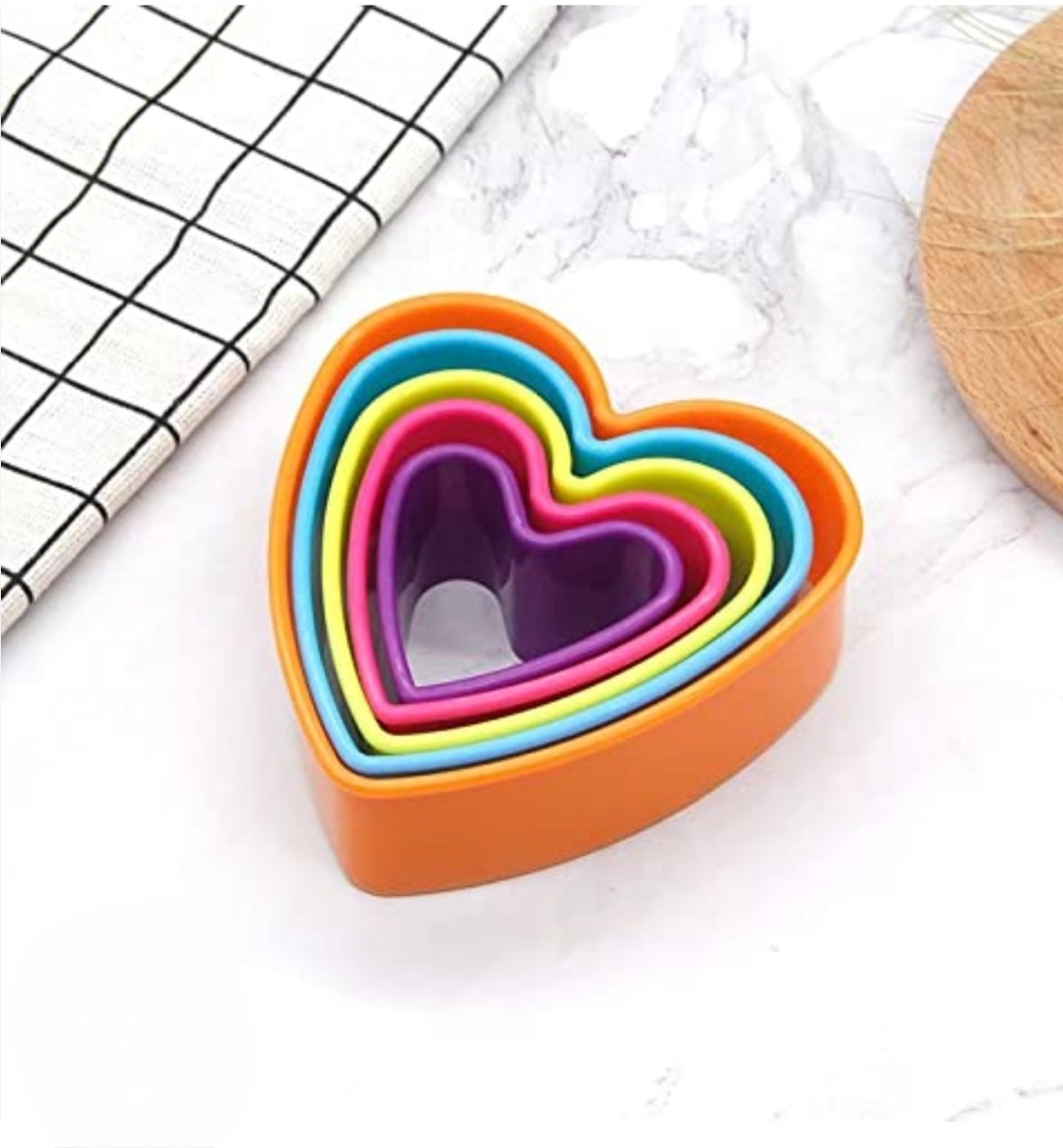 Plastic heart shape cutter (5 piece)
