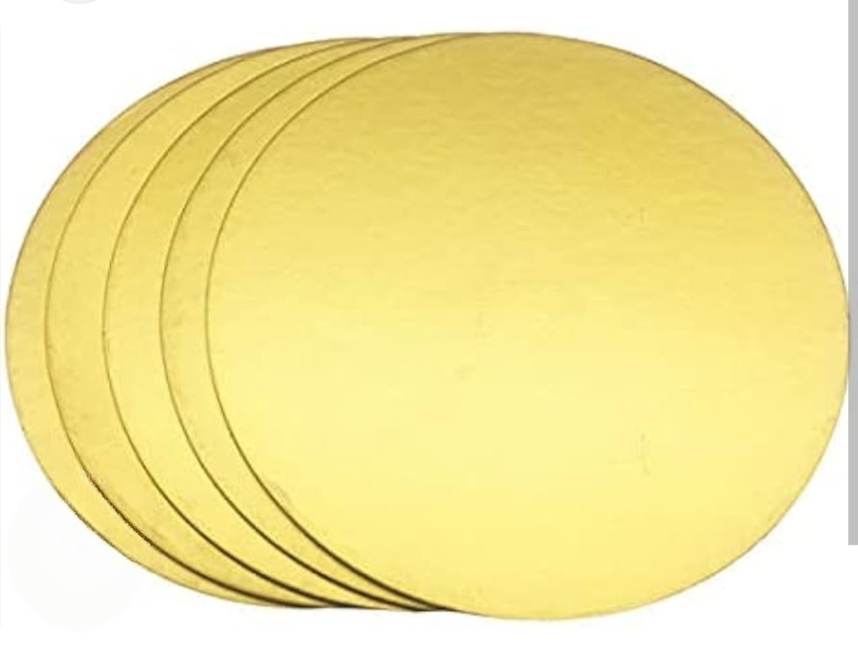 Cake Base Gold Round -8 Inch (1/2 kg)