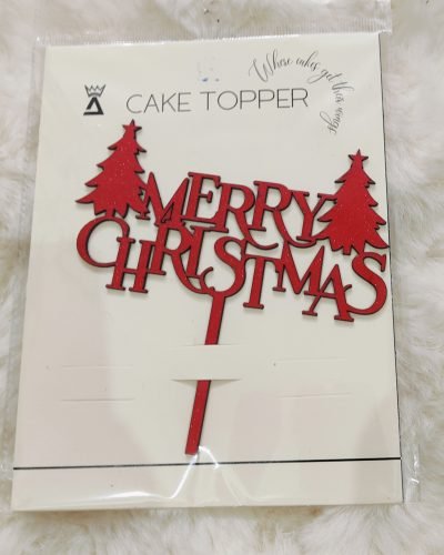 Marry Christmas 3 inch topper red